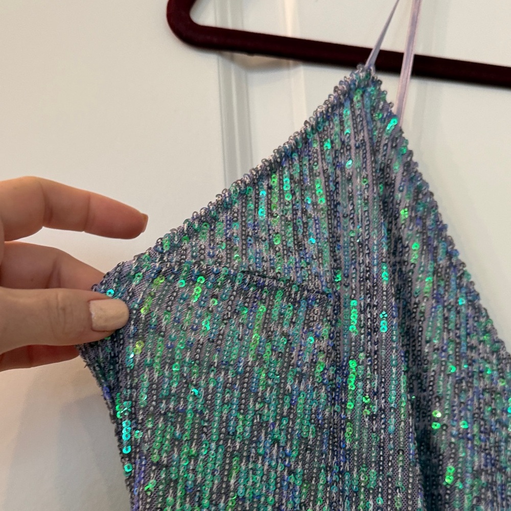 Victoria's Secret Purple and Green Sequin Strappy Dress - Picture 7 of 8